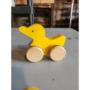 Vintage PushAround Montessori‎ Wooden Yellow Duck Toy